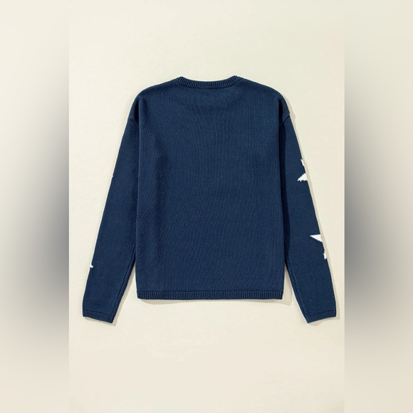 Star Round Neck Long Sleeve Sweater - Picture 4 of 6